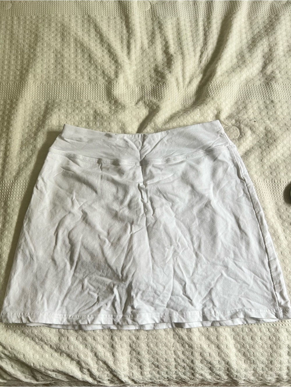 Women's White Stretch Midi Skirt
